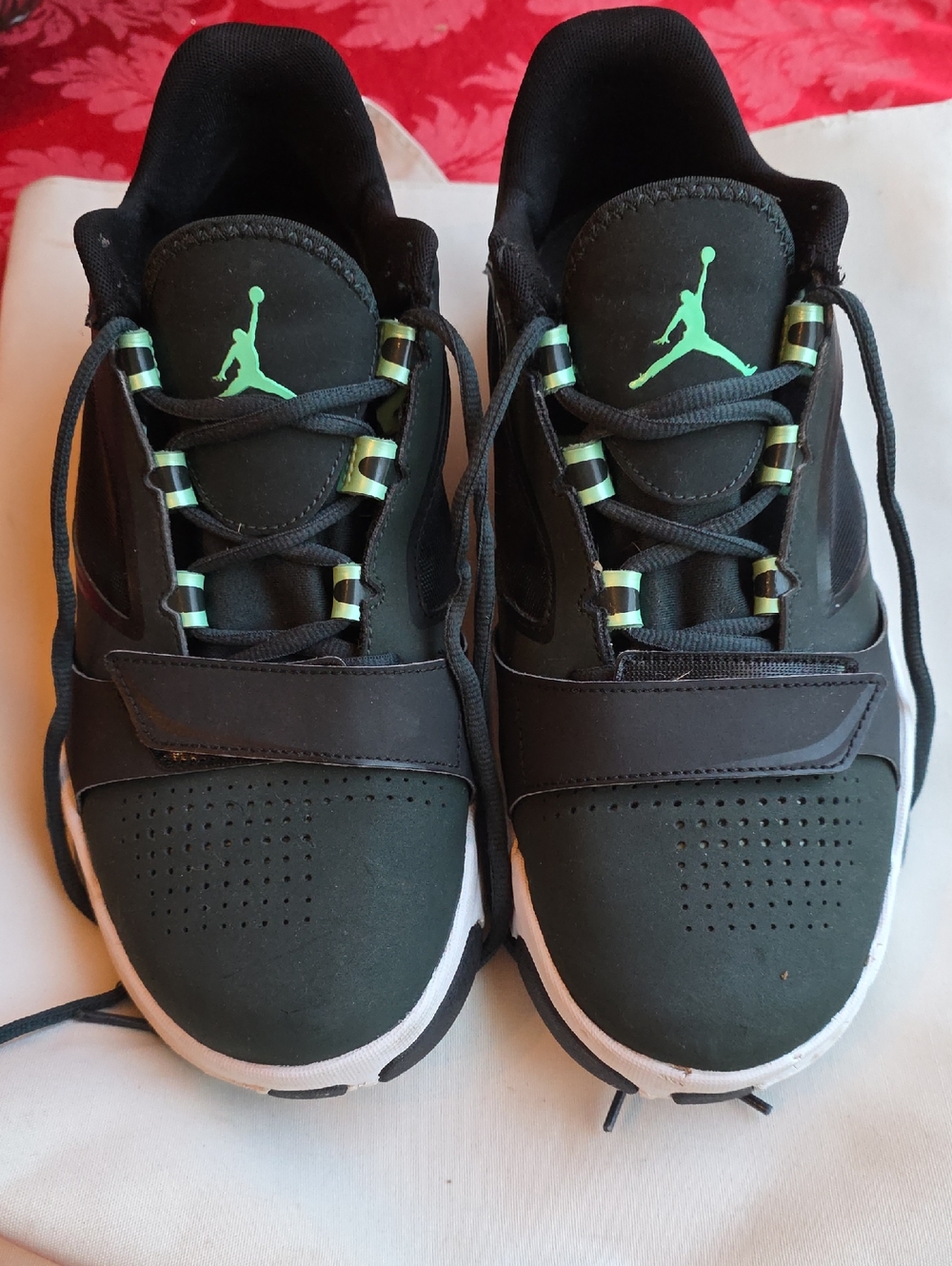 Jordan Mens Black Sneakers with Neon Green Jumpman